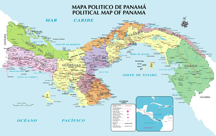 Regional politisch karte von Panama